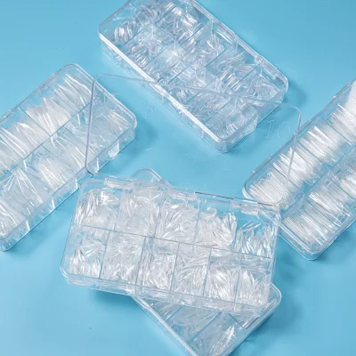 Nail Supplies 250 PCS/box Transparent Coffin Square Nail Tips False Nails French Artificial Fingernails Half Plastic Art Tips