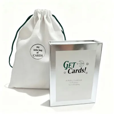 Wholesale Support OEM Custom Printing Minimalist Paper Guidance Card Set With Silver Gift Box And White Drawstring Storage Bag