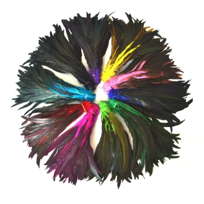 Wholesale Loose 14-16" Rooster Tail Feather Direct Dyed Colors Cock Tail Feather for Carnival Garment Accessories Decoration
