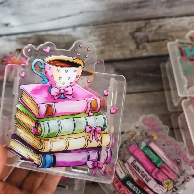 Custom Acrylic God Nurse Religious Bowknot Transparent Pen Holder Pencil Organizer Pens Storage Office Desktop Stationery