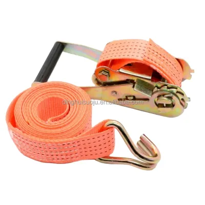 2" Heavy Duty Ratchet Straps 15ft 5000kg Break Strength Black Blue Orange Yellow White  Tie Down Strap With J Hook