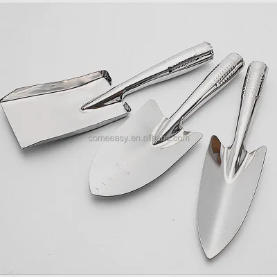 3PCS /SET Flat square Shovel Head Garden Flower Stainless Steel Small Mini Shovels and Spades Tool for Gardening
