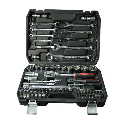 82-piece Professional Auto Mechanic's Set - Includes Sockets, Screwdrivers, and Wrenches for Car Maintenance and Repair