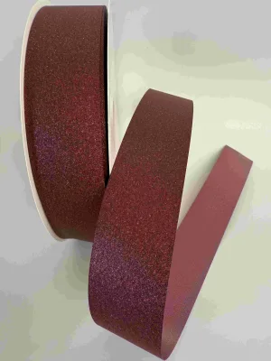5# Burgundy Glitter Craft Printing Sparkling Spool Roll 100 Yards Gift Wrapping Floral Luxury Fashion Weddings Homecoming Ribbon