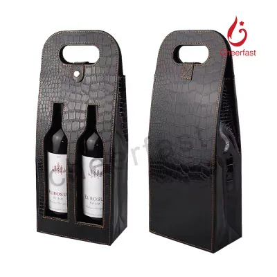 Unique Tote Carrier Bag Wine Carrier Tote Portable Double Bottle Best Wine Lover Gift Pu Leather Wine Bag Gift