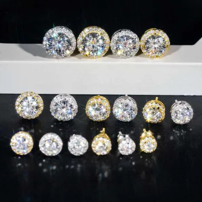 New Arrivals Classic Pass Diamond Test 925 Silver Vvs Diamond Moissanite Other Fine Body Fashion Hoop Crown Earings Jewelry
