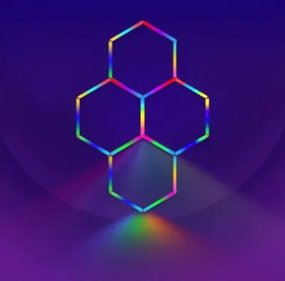 Customizable RGB LED Advertising Lights Hexagon Honeycomb Workshop & Garage Lighting Workshop Showroom LED Show.hexagonal Lamps