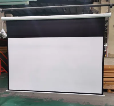 2024 New Upgrade Motorized Projector Screen 84-200 Inch Electric Roll Up Screen with Remote Control  Wall Mount