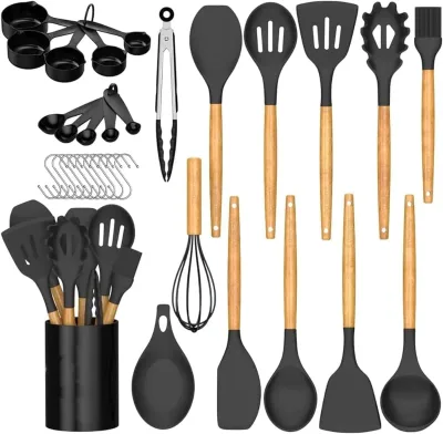 14pcs Silicone Kitchen Cooking Utensils Spatula Set Shovel Spoon Ladle Set With Handle Kitchen Tools