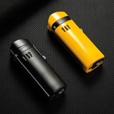 Outdoor Metal Windproof Butane Lighter with Waterproof Gas for Smoking Cigars or Cigarettes with Gift Box