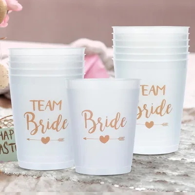 BST Custom 16oz Bride Tribe PP Eco-Friendly Stadium Drinking Party Cups with Logo for Wedding