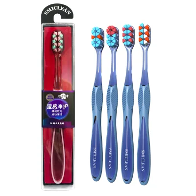2025 New Design Best Quality Luxury Hanger Box Packing Dual Spiral Bristle Toothbrush
