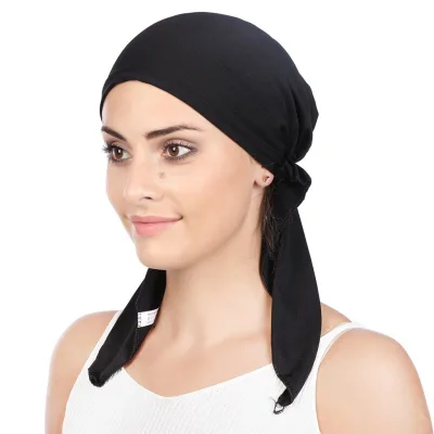 Elastic Cotton Comfortable Hat Pretied Headscarf Chemo Cap Turban