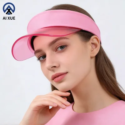 Women's Candy-Colored UV Protection Sun Visor Outdoor Polyester PVC Sports Fishing  Beach Source Factory Supports Customization
