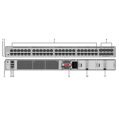S5755-S48P8Y 98012716 L3 Managed PoE+ Switch 48x GE PoE+ 8x 25GE SFP28 828W 3 PSU Slots N+1 Backup OSPF/BGP VXLAN Stackable