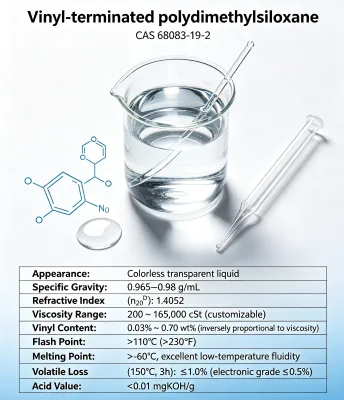 Wholesale Price Raw Materials Cosmetics Vinyl Terminated Silicone Oil