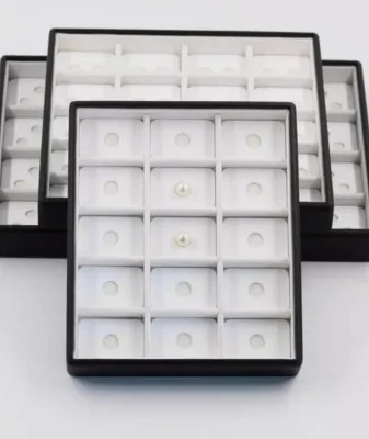 New Design Pearl PU Flannel Acrylic Sheet Bare Beads See the Goods Counter Display Tray Interval Storage Tray