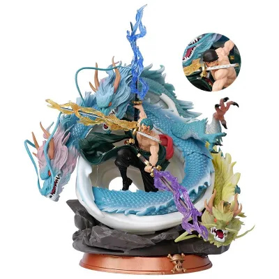 Factory Direct 35cm Three Dragons Zoro Action Figure Double Headed Anime Figures Collectible PVC Model Ornament