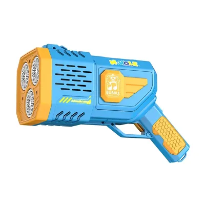New Arrival Summer Outdoor Bubble Gun Machine Bubble De Burbujas Gatling Plastic Cartoon Soap Bubble Gun Shantou Toy