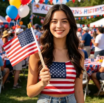 20x28cm USA Handheld Flags American Polyester Flags with Wooden Stick for Celebrations