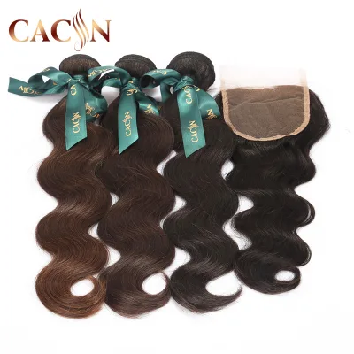 Peruvian Hair Bundles with Closure Grade 14A,100% Human Hair Unprocessed Virgin Hair for Black Women