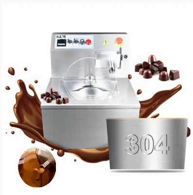 5kg 8kg the Best Automatic Mini Size Low Price Small Scale Drop Chocolate Tempering Machine Spread Chocolate Bar Making Machine