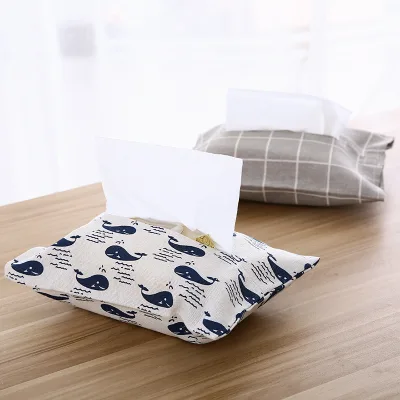 Cotton Linen Paper Towel Holder with Fresh Air Linen Pouch Vinyl Gloves Box Cover Dust Bag Product Category