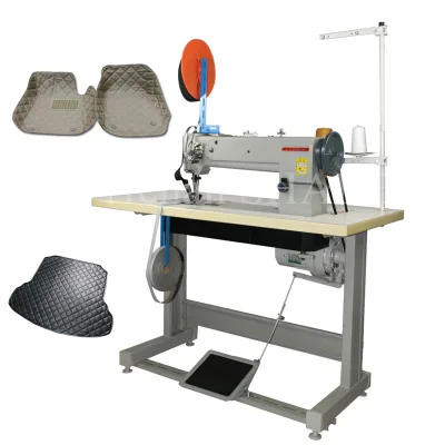 Long Arm Car Mat Industrial Sewing Machine Double Needle Lockstitch Walking Foot Leather Sewing Machine