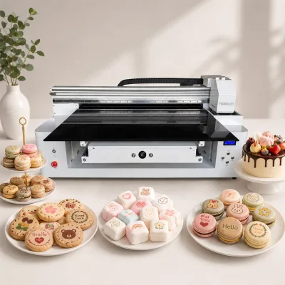 A0 Edible Food Printing Machine for Cakes & Cookies XP600 Double Head Refillable Ink Tank High Speed