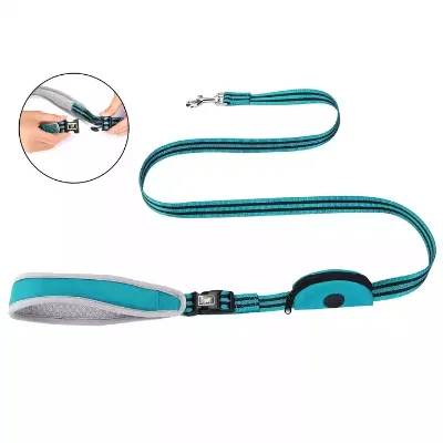 Nylon Reflective Dog Leashes Multifunctional Handle Small Pet Rope With Poop Bag