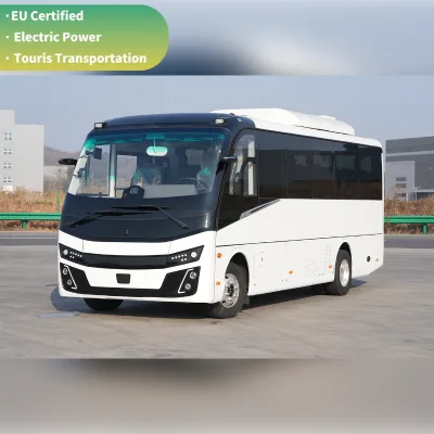 7.8m Premium Electric Highway Bus 28 Seater EV Coach 300km-400km Long Range Zero Emission LHD Shuttle for Urban&School Transport