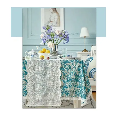 Dining Table Decor Home Party Decoration Venice Runners for Table Length Custom 40cm Width White Lace Table Runner