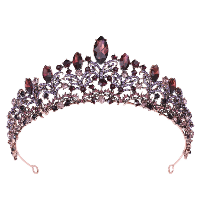 Vintage Purple Black Rhinestone Bridal Wedding Crown Bridal Headdress