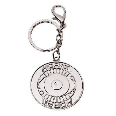 Zinc Alloy Clothing Decorative Chain Tags Silver Plating Bags Metal Round Logo Keyrings Adjuster Metal Logo Hang Tags With Hook