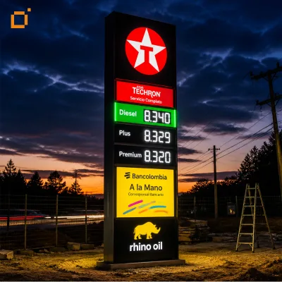Custom Outdoor Pylon Sign With Twin Pole Mount Double Sided Roadside for Motels Along Highways Road Business Identification