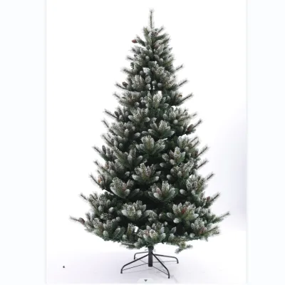 6ft Artificial Part-Flocked Christmas Tree with Metal Stand  Xmas Tree for Indoor and Outdoor Festival Holiday Decoration