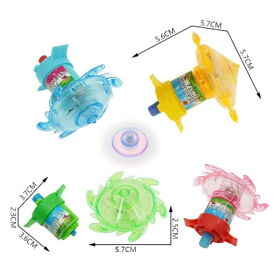 Wholesale LED Spinning Top Toy with Light Detachable Winding Launcher Light up UFO Spinning Top Toy for Kids Unisex