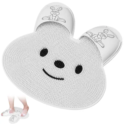 High Quality Silicone Rabbit Shape Animal Print Anti-Slip Floor Bath Mat with Suction Cup Backing for Home & Hotel Use