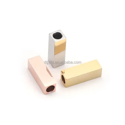Custom Any Shape Stainless Steel Bead Spacer, Engraved Jewelry Metal Tube Bead, Cord Bracelet Making Bead