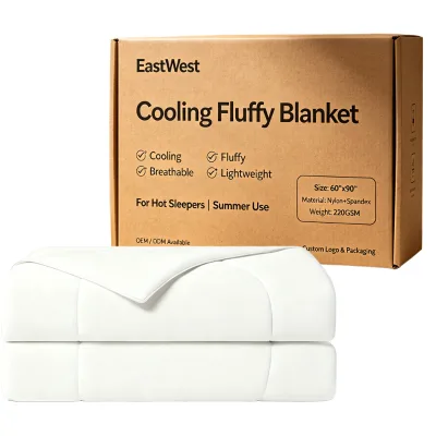 Cooling Fluffy Blanket Lightweight Breathable Summer Throw Double-Sided Nylon Cooling Fabric Machine Washable OEM Custom
