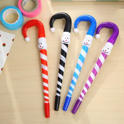 Candy Umbrella Funny Expression Pen Wholesale Christmas Gift Clown Christmas Snowman Hat Biro Pen Ballpoint