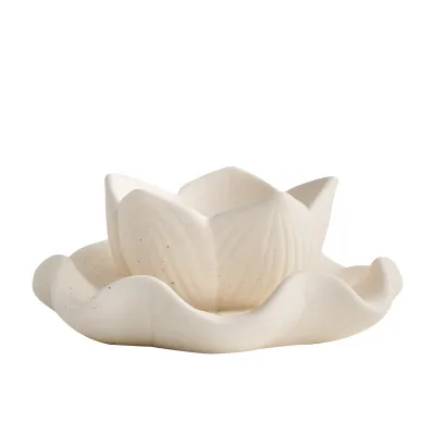 HY7 Hot Candle Holder Ceramic Home Household Ornament Buddhist Offering Decoration Desktop Candle Tray Zen Minimalist Artistic