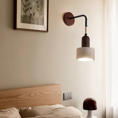 Wabi-sabi Style Walnut Nature Cream Cavity Wall Lamp Japanese Style Hot Selling Lamps and Lights