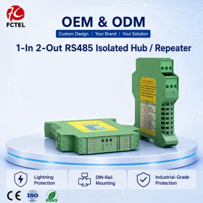 4 Master 1 Slave RS485 Hub Industrial Cache Type RS485 Isolation Hub DIN Rail with 10K Data Buffer