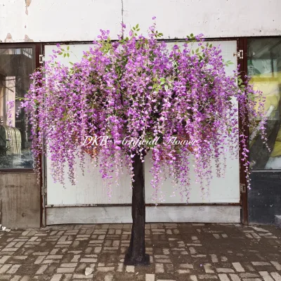 Large Artificial Purple Wisteria Tree 2.5m Blossom Big Tree for Home Decor Tall Indoor Fake Purple Flower Big Tree for Hotel
