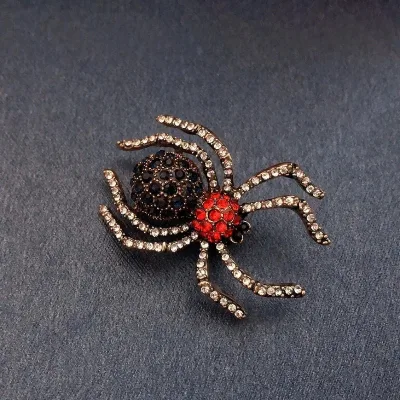 Retro Rhinestones Spider Brooch Lapel Pin