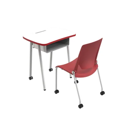 HONGJI New Design Wood School Table with Iron Legs for Apartment and Classroom Use Contemporary Style 5 Years Warranty