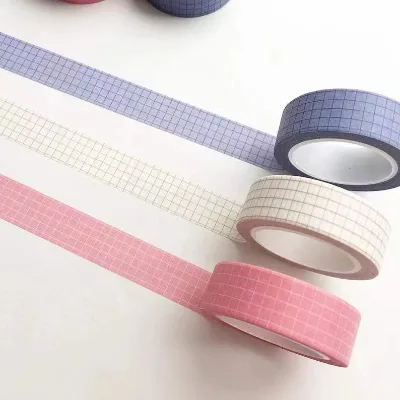 Custom Logo Printed Pastel Grid for Set Hot Melt Antistatic Single Sided Purple Pink Beige Planner