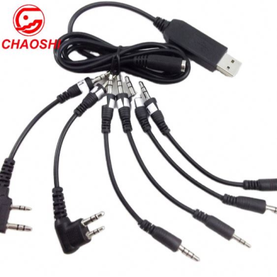 Wholesale 6 in 1 USB Walkie Talkie Program Programming Cable Adapter for BAOFENG for PUXING for YAESU Two Way Radio