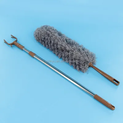 Extra Long Bendable Feather Microfiber Dust Duster Telescopic Household Cleaning Stick Plastic PET Broom Head Magic Dust Broom